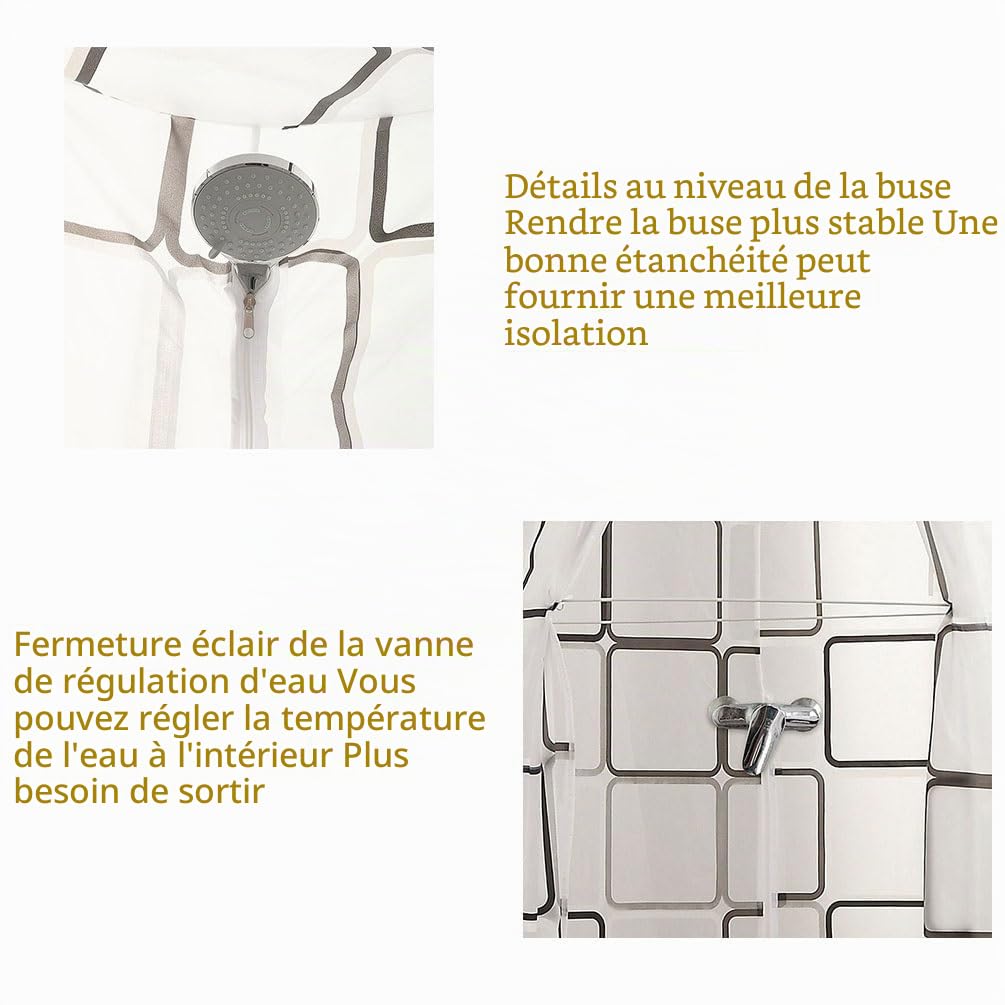 AAVEDA Salle de Bain Rideau de Douche Rond Protable Pop Up Tente de Privé Cabine de Changement et Toilette Instantanée pour la Plage, Camping et Randonnée Rideau de Baignoire Polyester (Size : R80CM)