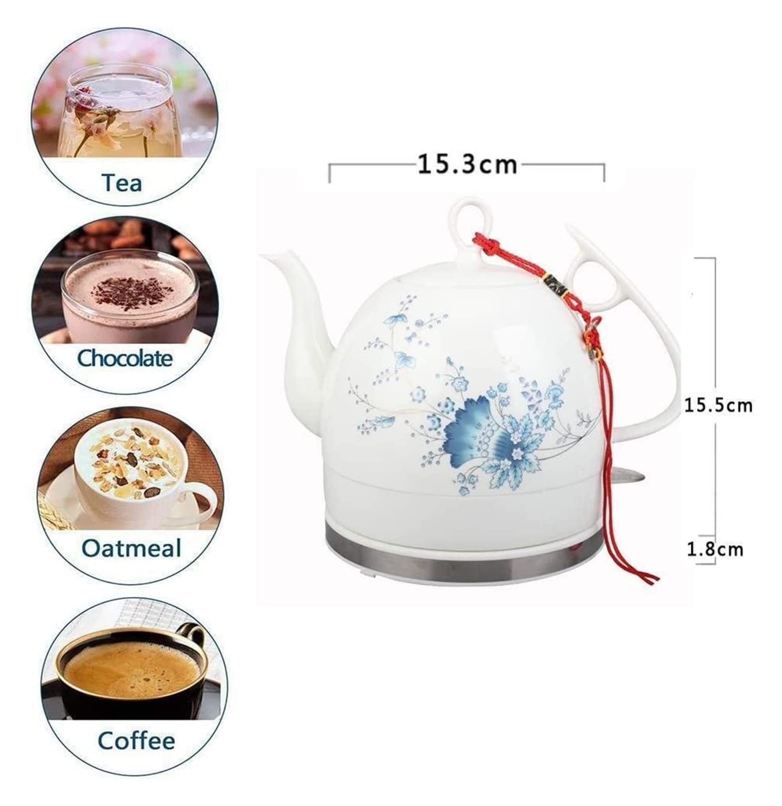 Hervidor eléctrico de café de preparación rápida, hervidor de agua con silbato, autoapagado, autoprotección en seco antiquemaduras, termo de temperatura constante The New