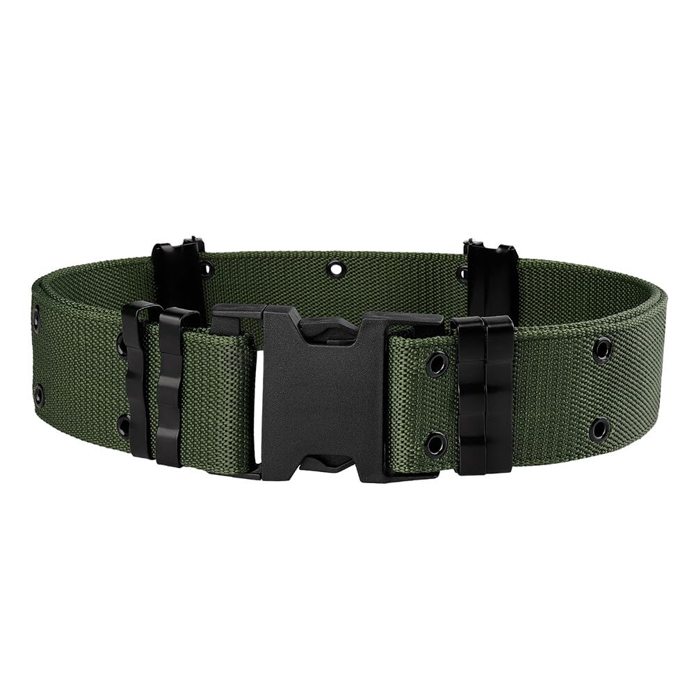 Tactical Belt, Nylon Canvas Military Tactical Men Waist Belt with Plastic Quick Release Buckle Belts for Men