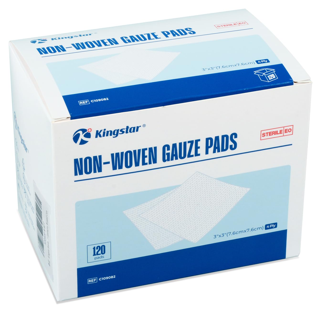 Sterile Nonwoven Gauze Pads, 3"x 3" Wound Dressing, 60 Packs - 120 Pieces Superior Soft Sponge Pads, Higher Absorbent Gauze Compresses for Trauma or Post-Operative Wound Care