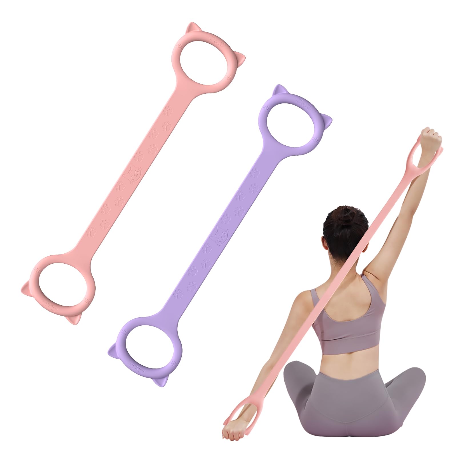 Figure 8 Resistance Bands, 8-Shaped Exercise Band for Women Arms Shoulder Back Legs Stretching Pilates Yoga-image-47