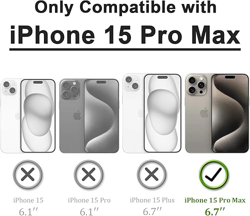 Miniatura 6 de Karrint Funda azul para iPhone 15 Pro Max compatible con Magsafe protector de lente de cámara integrado borde chapado suave a prueba de golpes