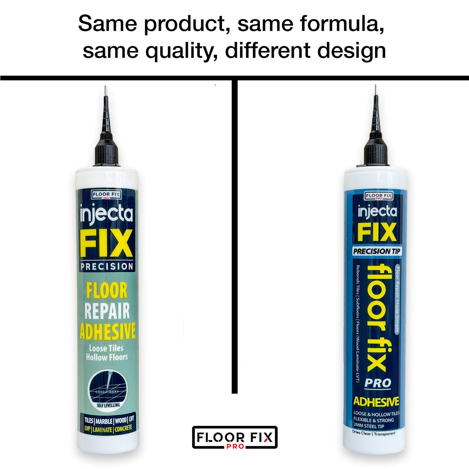 Floor-Fix Pro - Injectafix 300ml naprawia złuszczone płytki i podłogi puste - Zawiera końcówkę wtryskową do wąskich linii fug.
