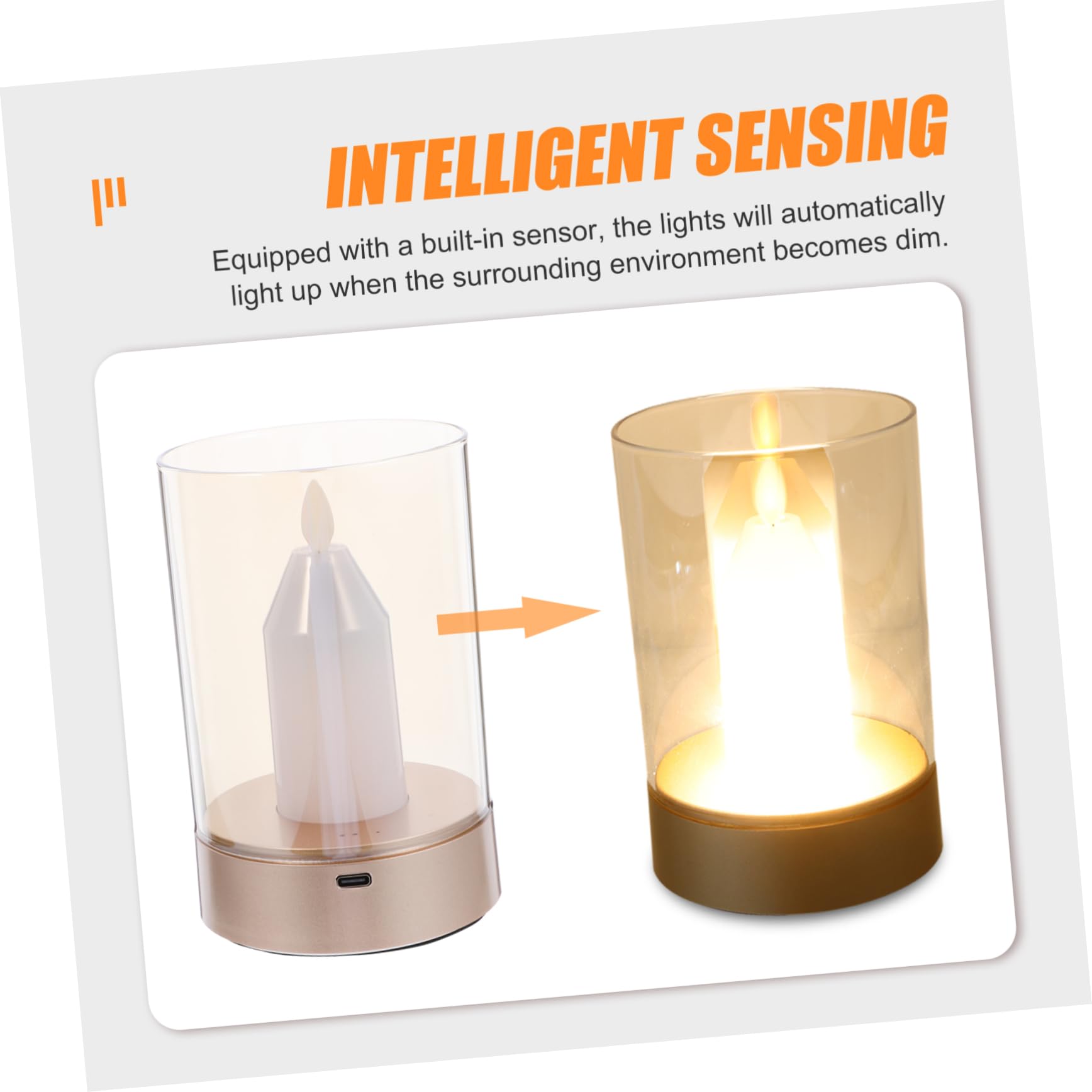 Lampada Notturna LED Sensore Effetto Candela Oscillante Luce Decorativa Elettrica da per Compleanni Matrimoni e Interni