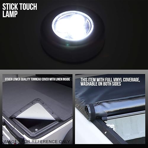 Miniatura 7 de Auto Dynasty Kit de cubierta de vinilo suave enrollable ajustable para camioneta compatible con Toyota Tacoma 5 pies Fleetside cama corta 05-15,