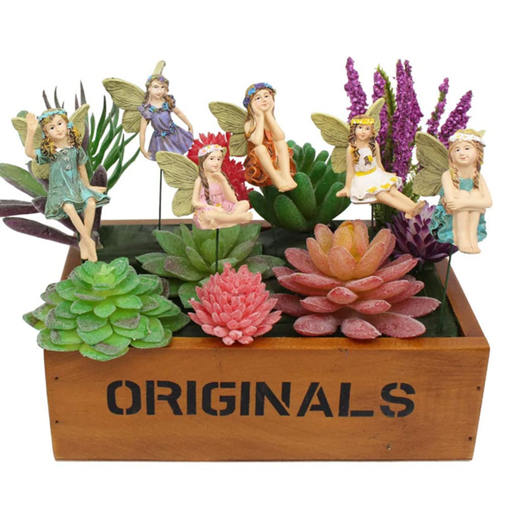 Jetec 12 Pezzi Accessori Da Giardino In Miniatura – Set Con Faro, Pozzo, Ponte E Statuette In Resina, Stile Classico Per Decorazioni Fai Da Te - 5