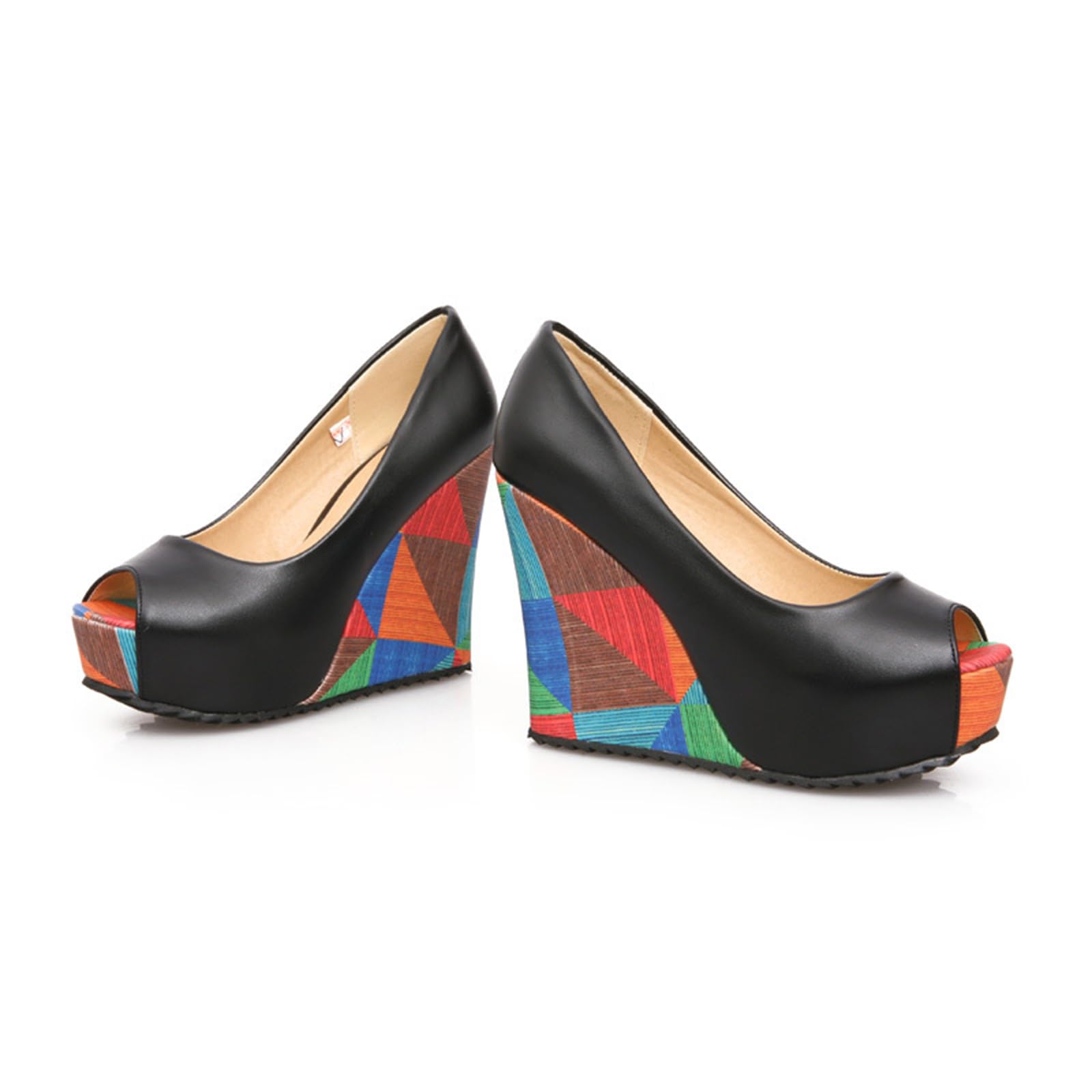 Décolleté con Zeppa Aperta da Donna, Tacchi Alti con Plateau, Scarpe da Festa, Sandali Casual, 11 cm