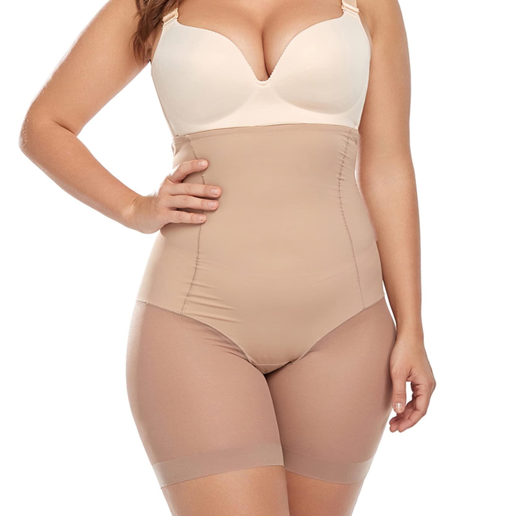 Faja Moldeadora para Mujer, Control de Abdomen, realce de glúteos, Talla Grande, sin Costuras (Talla S)