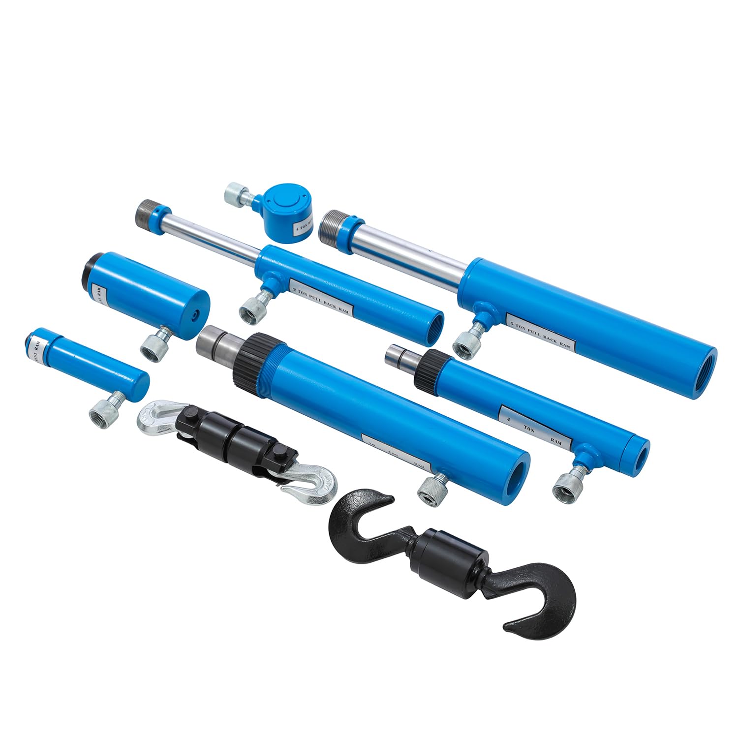 KATSU Tools Kit hidráulico de 7 piezas Porta Power 10T 4T para reparación de marco de carrocería de automóvil, juego de pistón empujador, en estuche de transporte de acero, para reparación de