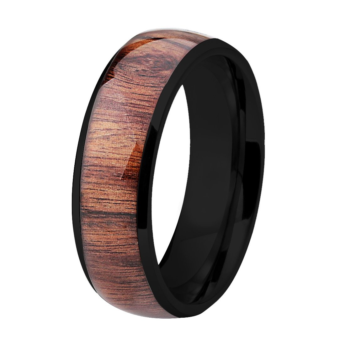 Peora 8mm Santos Rosewood Titanium Wedding Band For Men Engagement Ring Wedding Ring (8.0) (B07CWNT1GL) Amazon Price History, Amazon Price Tracker