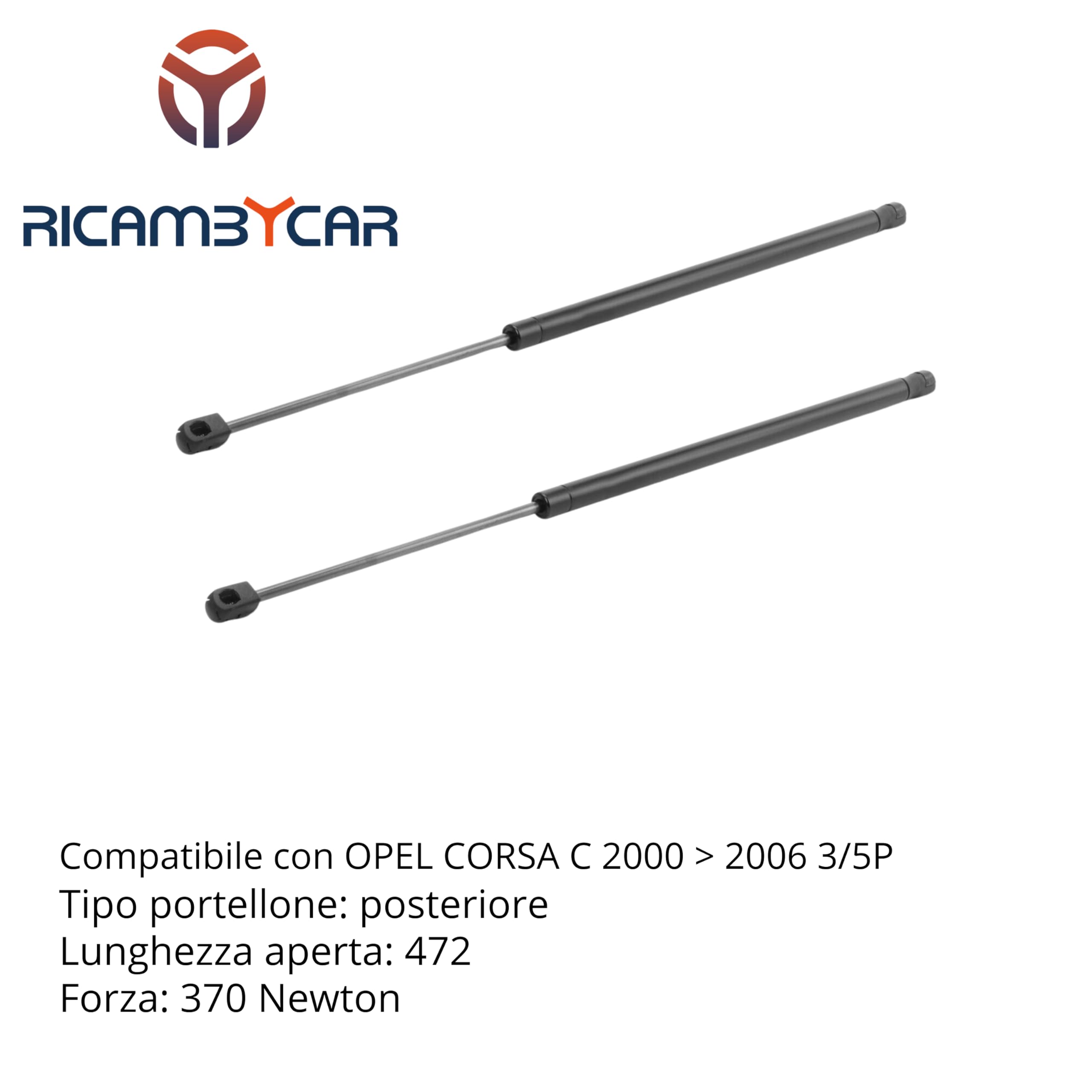 Coppia Molle a Gas Portellone Posteriore Compatibile con OPEL CORSA C 2000 > 2006 3/5 Porte