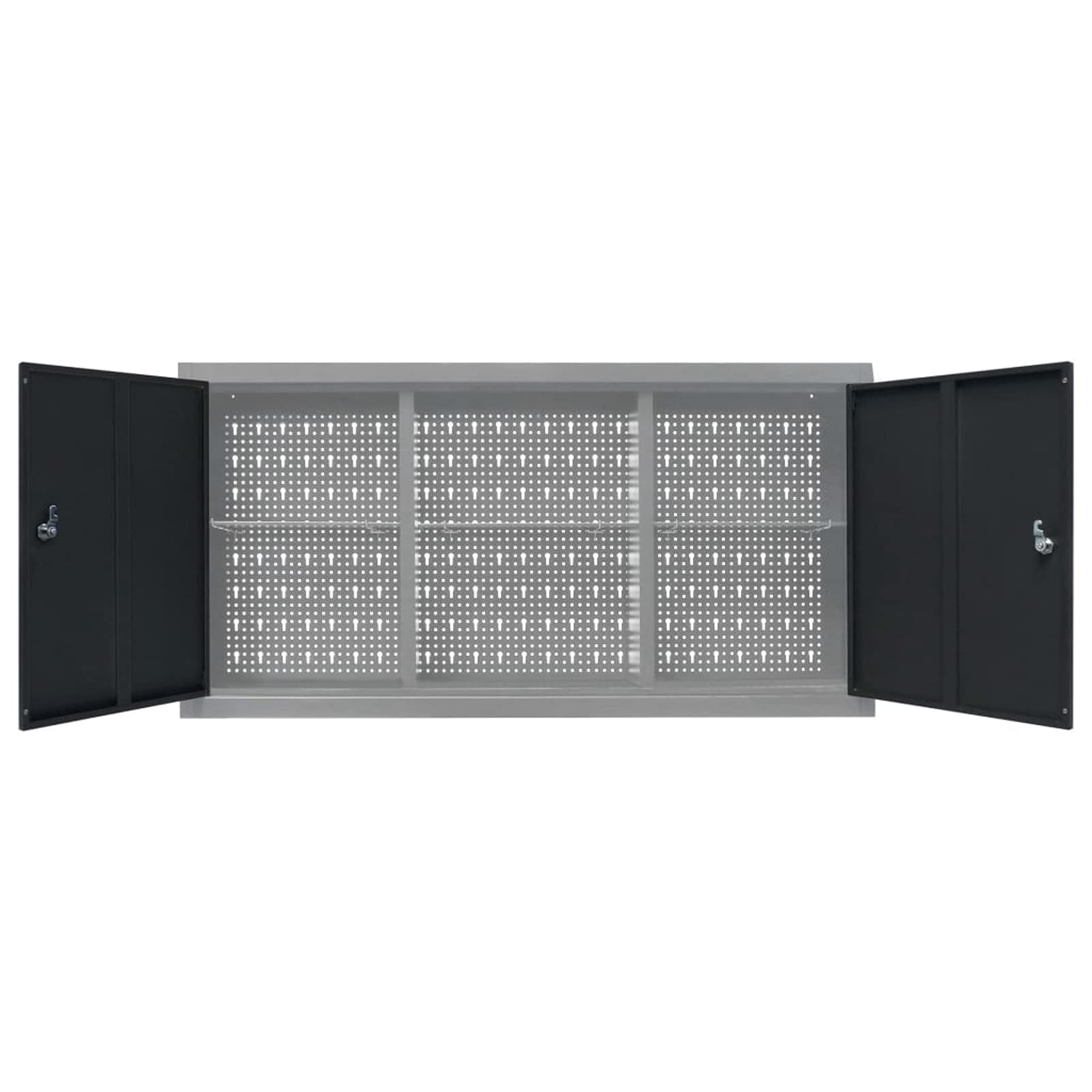 ShGaxin Armario de Herramientas de Pared, Organizador Herramientas Pared, Mueble Herramientas, Organizador Taller, Armarios Taller Mecanico, Industrial Metal Gris y Negro