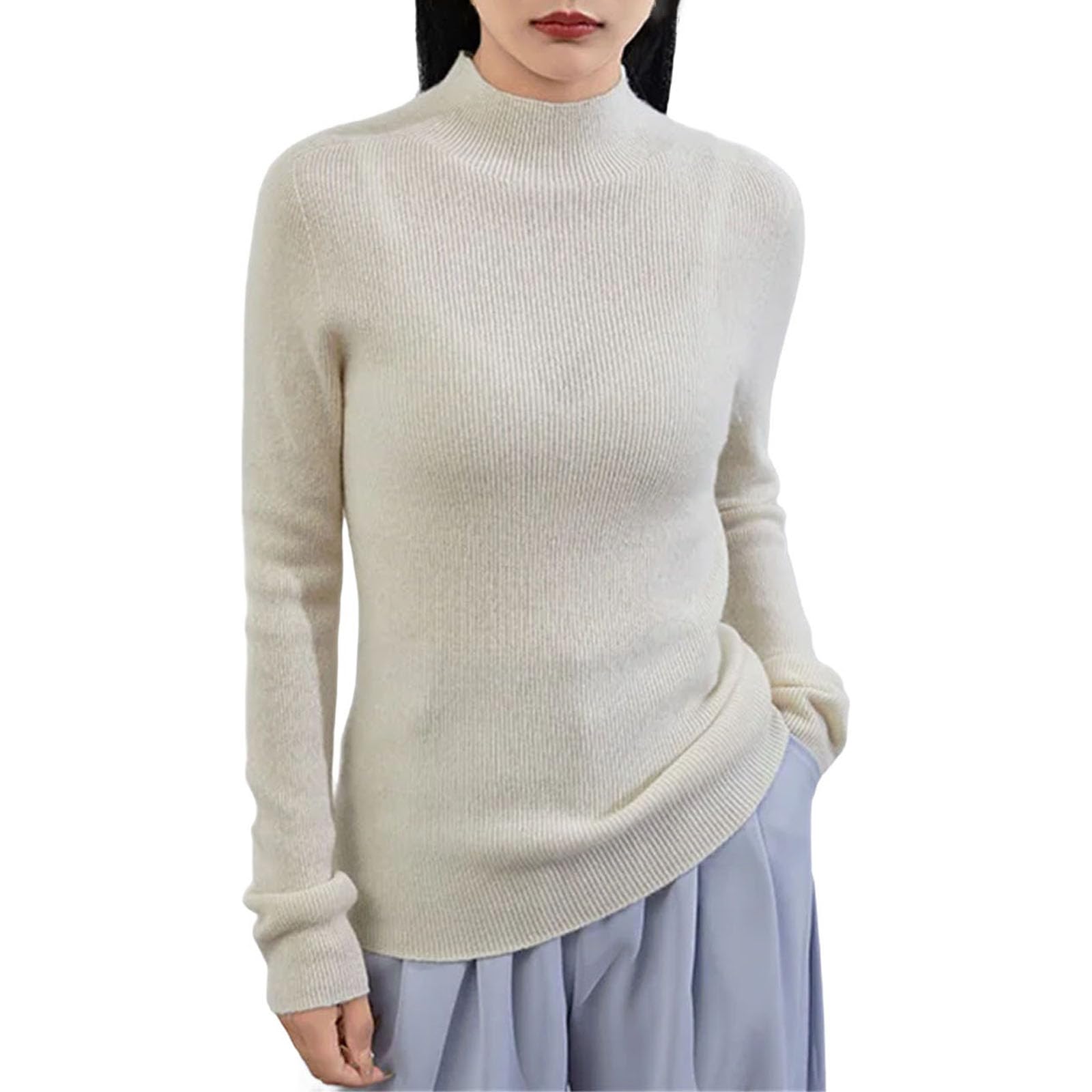 Maglione da donna a collo alto in cashmere slim all-match maglia fondello camicia