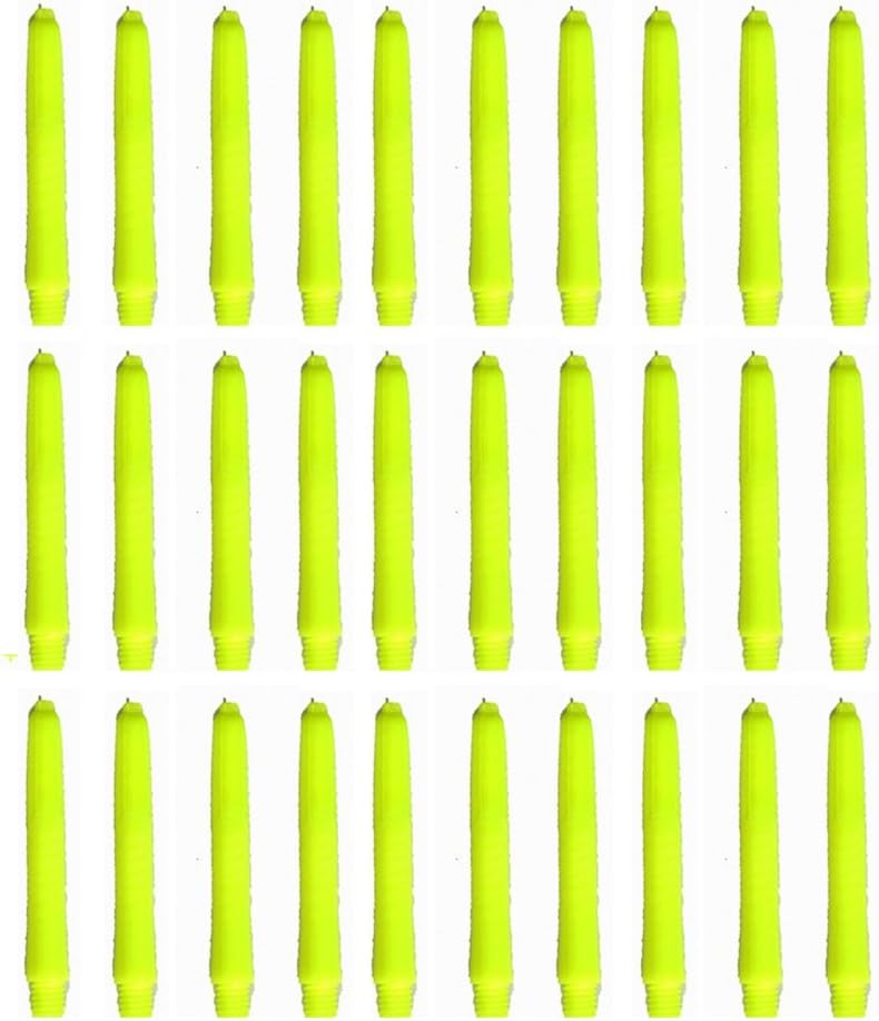 Deflectagrip 10 Sets of 3 (30 Pieces) 2ba Fluro Neon Yellow Nylon Dart shafts Short Size 35 mm 1 1/2"