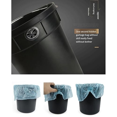 Miniatura 5 de Cubo de basura redondo de mimbre con tapa, cubo de basura tejido a mano tipo pie, cubo de basura separado en oficina y sala de estar, canasta de