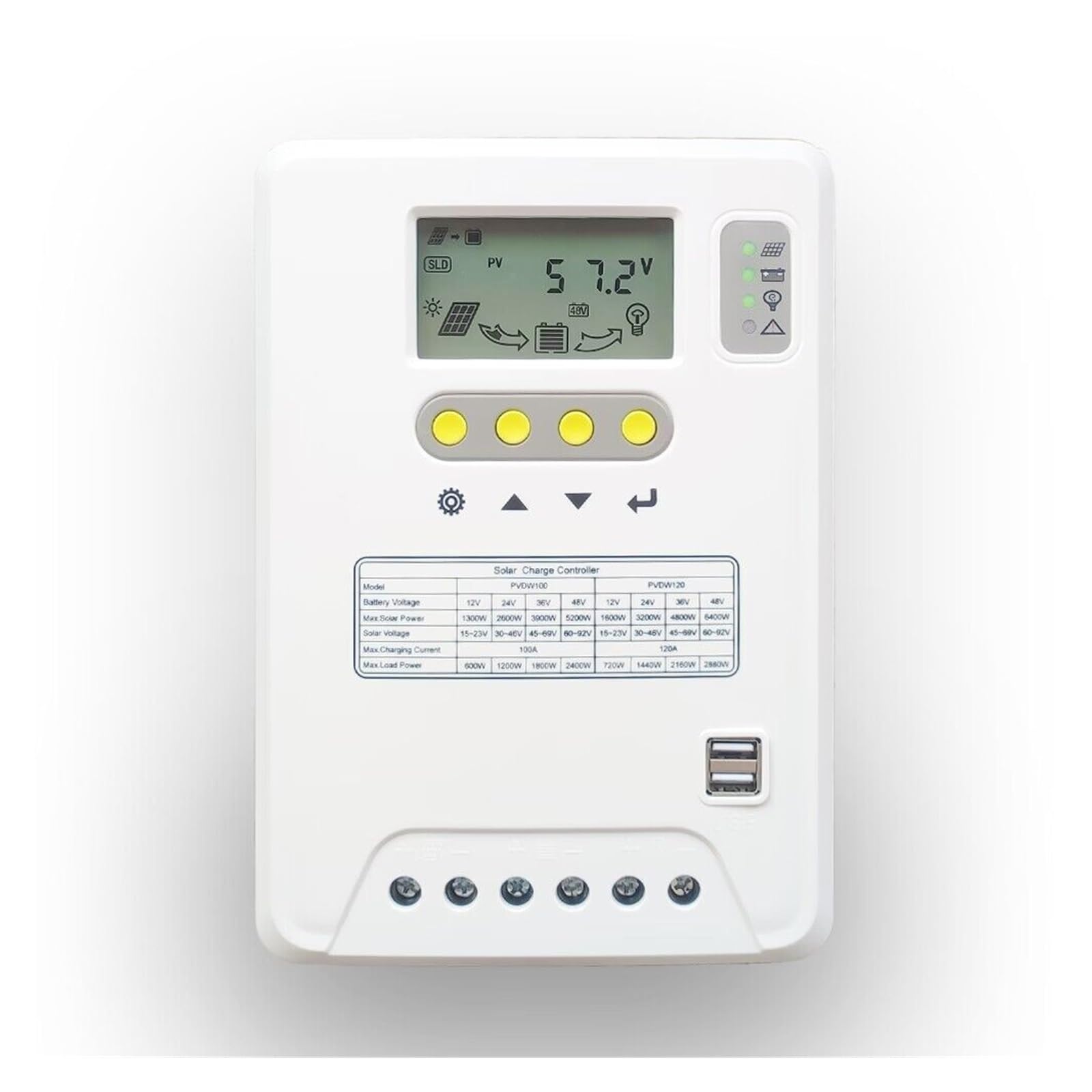 CUDTAPI 120A 60A 80A 100A 12V24V36V48V AUTO Solar Charge Controllers Solar PV Battery Charger Timer Light Control Mode(60A)