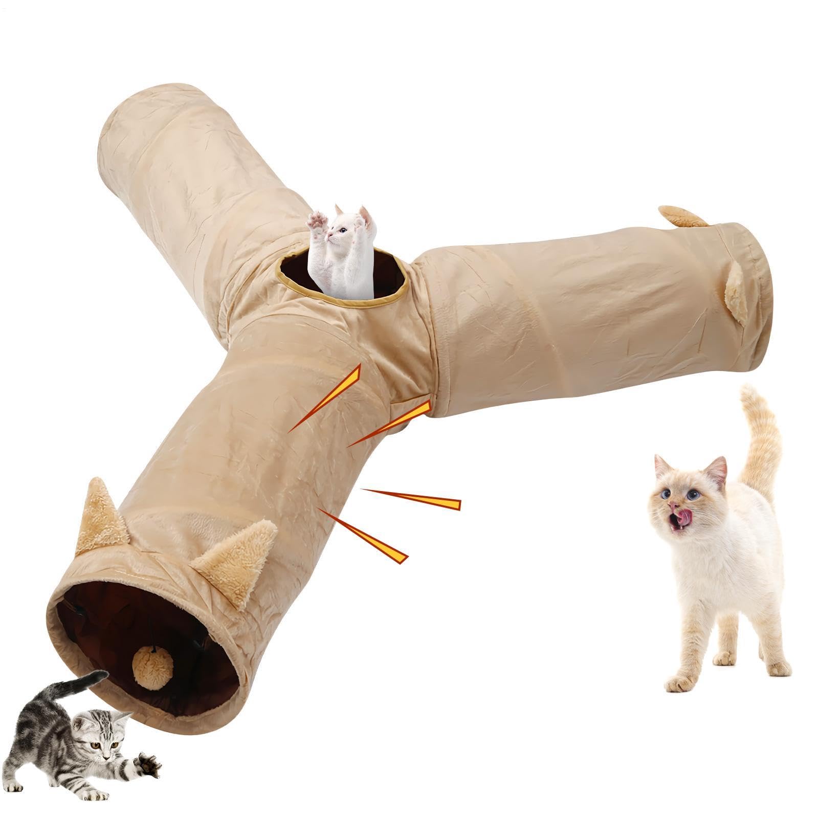 Tunnel Tube pour Le Chat Grotte d'animaux Pliables Interactive 3 Voies
