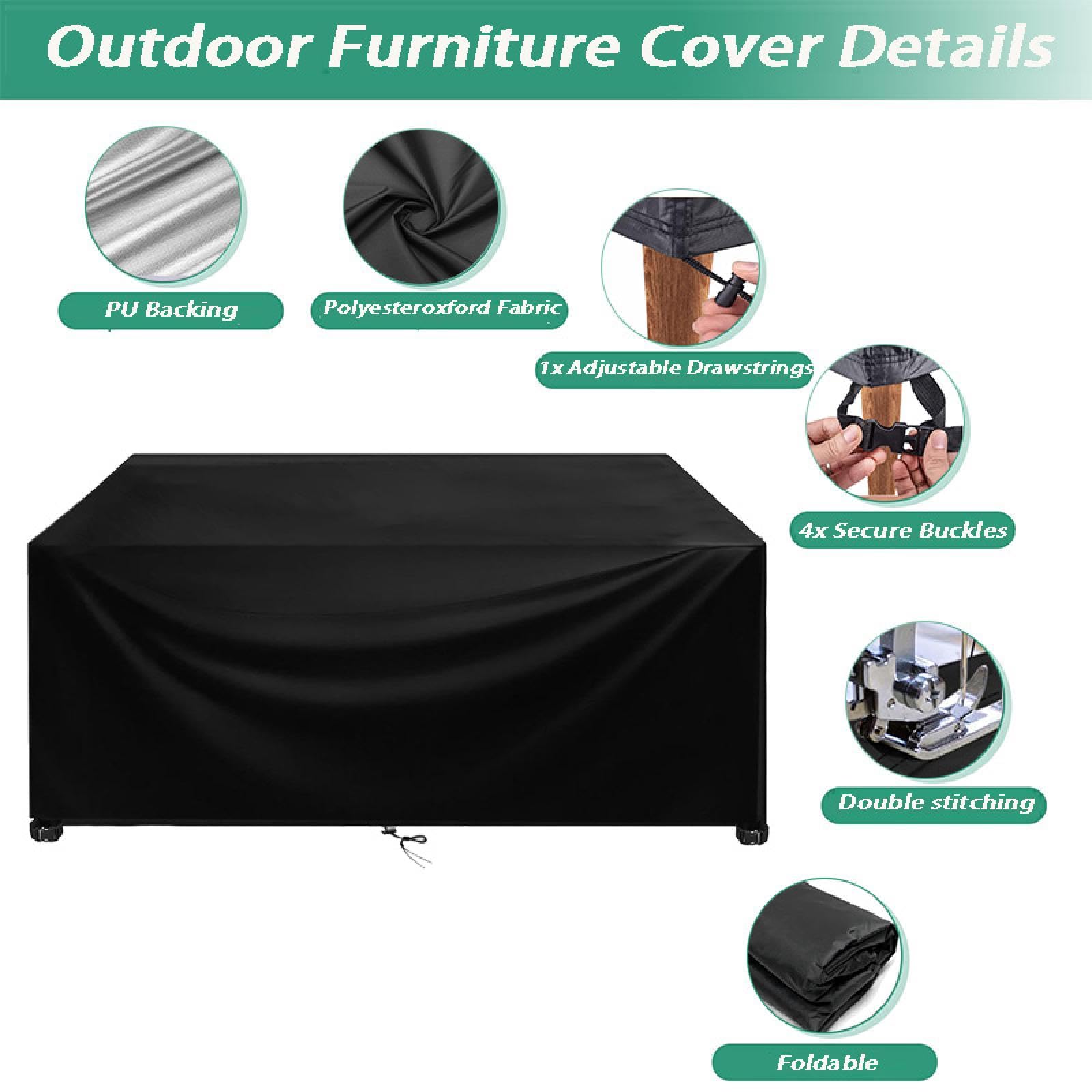 Copertura per Tavolo Da Giardino Impermeabile 210x90x40cm/LxWxH Coperture per Tavoli Da Giardino Esterno,420d Oxford Copritavolo Tavolo per Cortile Tavoli Sedie Anti-Uv