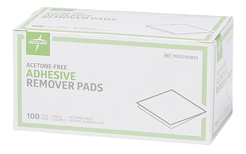 Miniatura 2 de Medline Almohadilla removedor de adhesivo, sin acetona, almohadilla estéril de 2 capas, 100 unidades (paquete de 10)