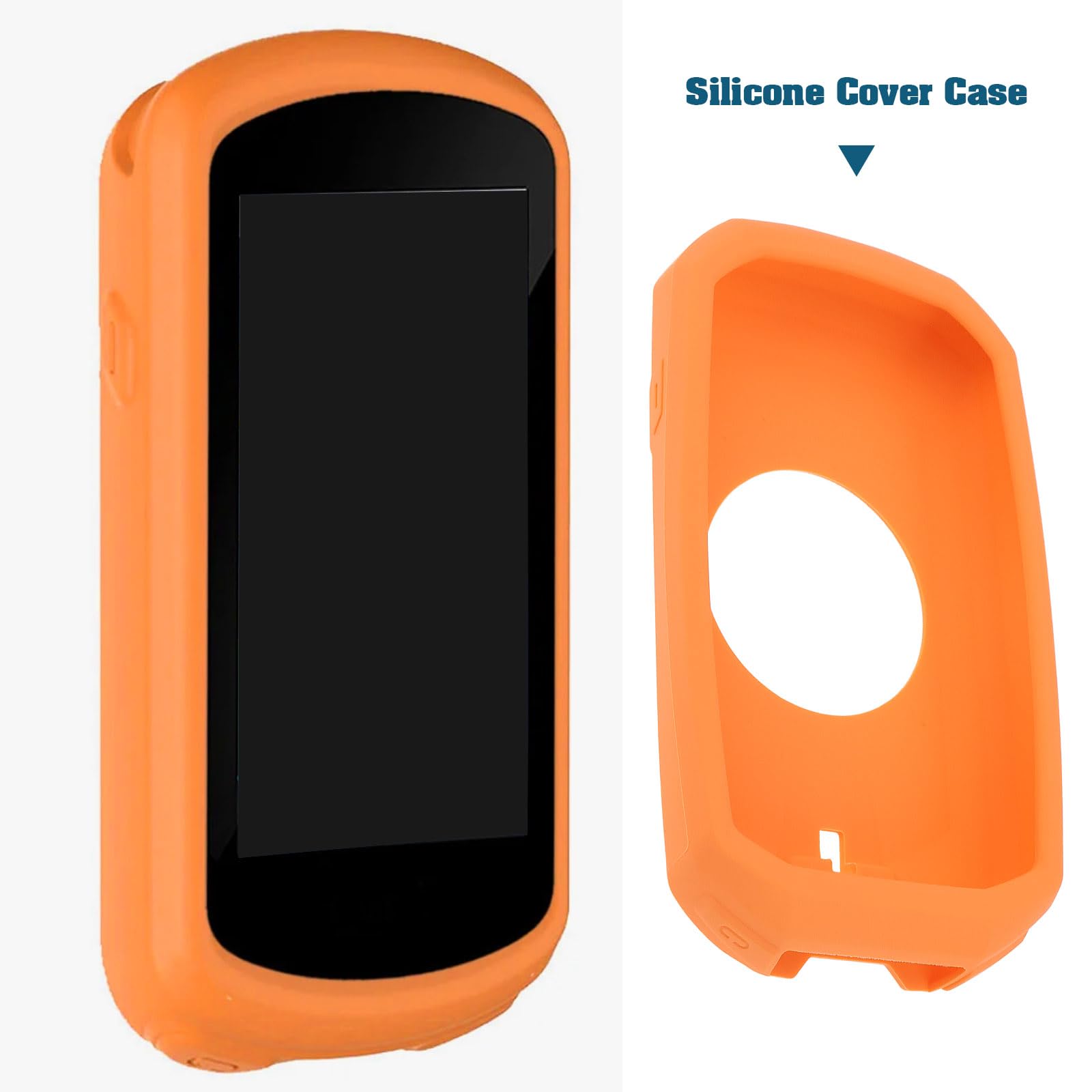 OTOTEC 1x etui silikonowe kompatybilne z komputerem rowerowym Garmin Edge 1050, ochronne, silikonowe, przenośne, wodoodporne i odporne na uderzenia, pomarańczowe
