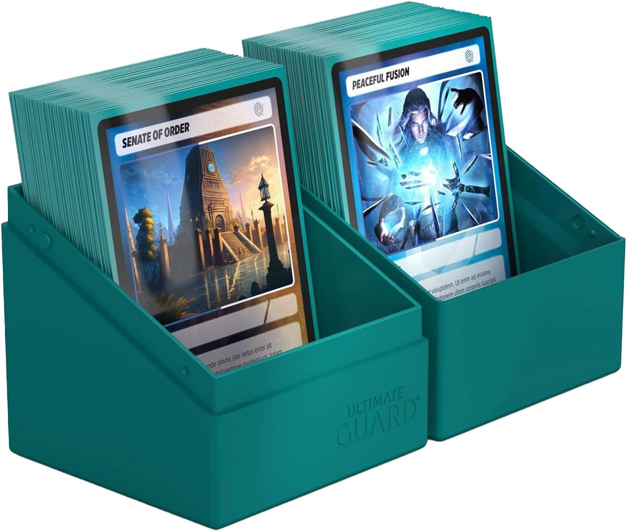 Ultimate Guard Boulder Solid 100+, Deck Case for 100 Double-Sleeved TCG Cards, Petrol, Secure & Durable Storage for Trading Card Games, No Transparency