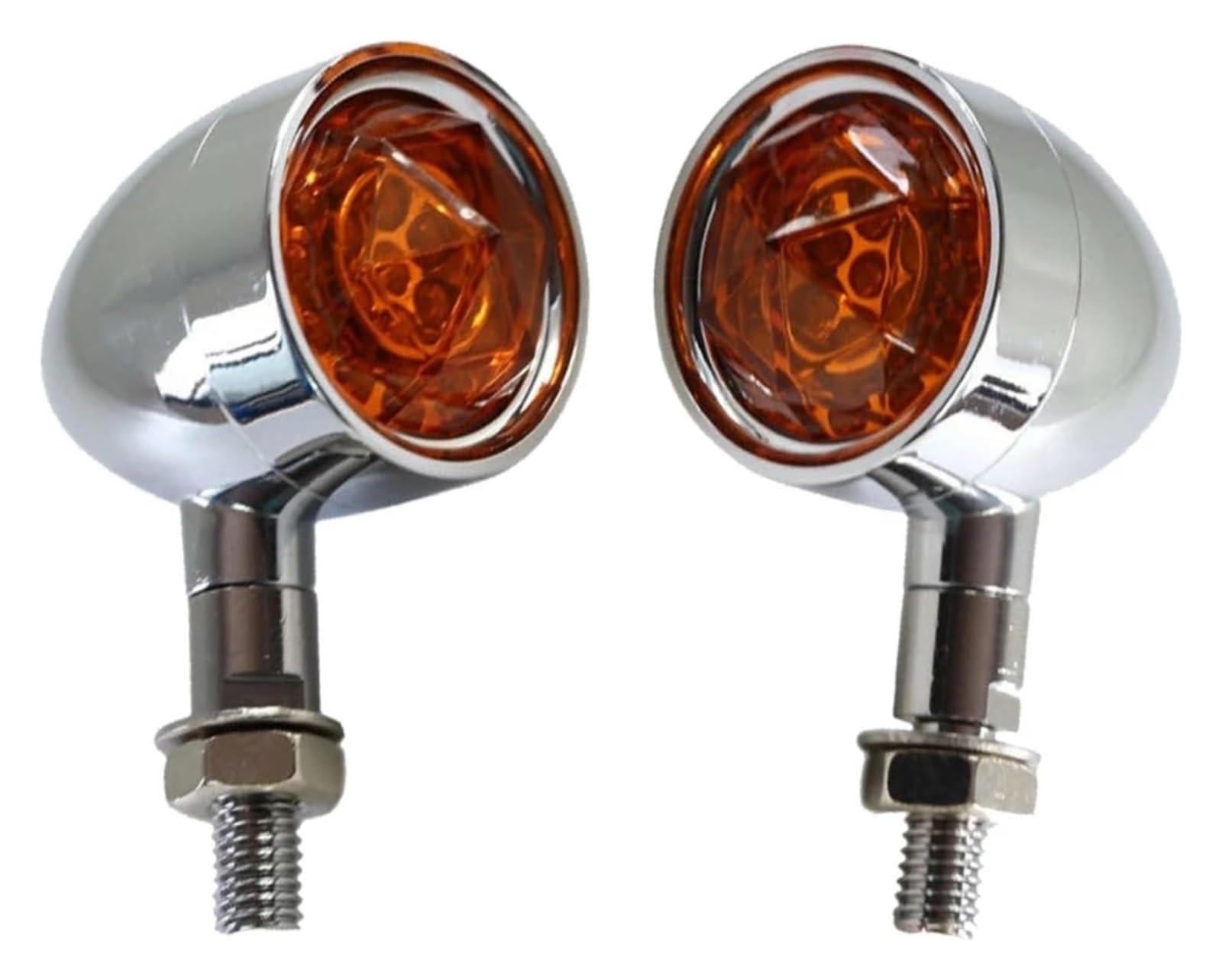 Indicatore di direzione Moto Moto Freccia Spia di Segnalazione Indicatore Direzione per Luci Posizione dei Freni Lampeggianti(Chrome)