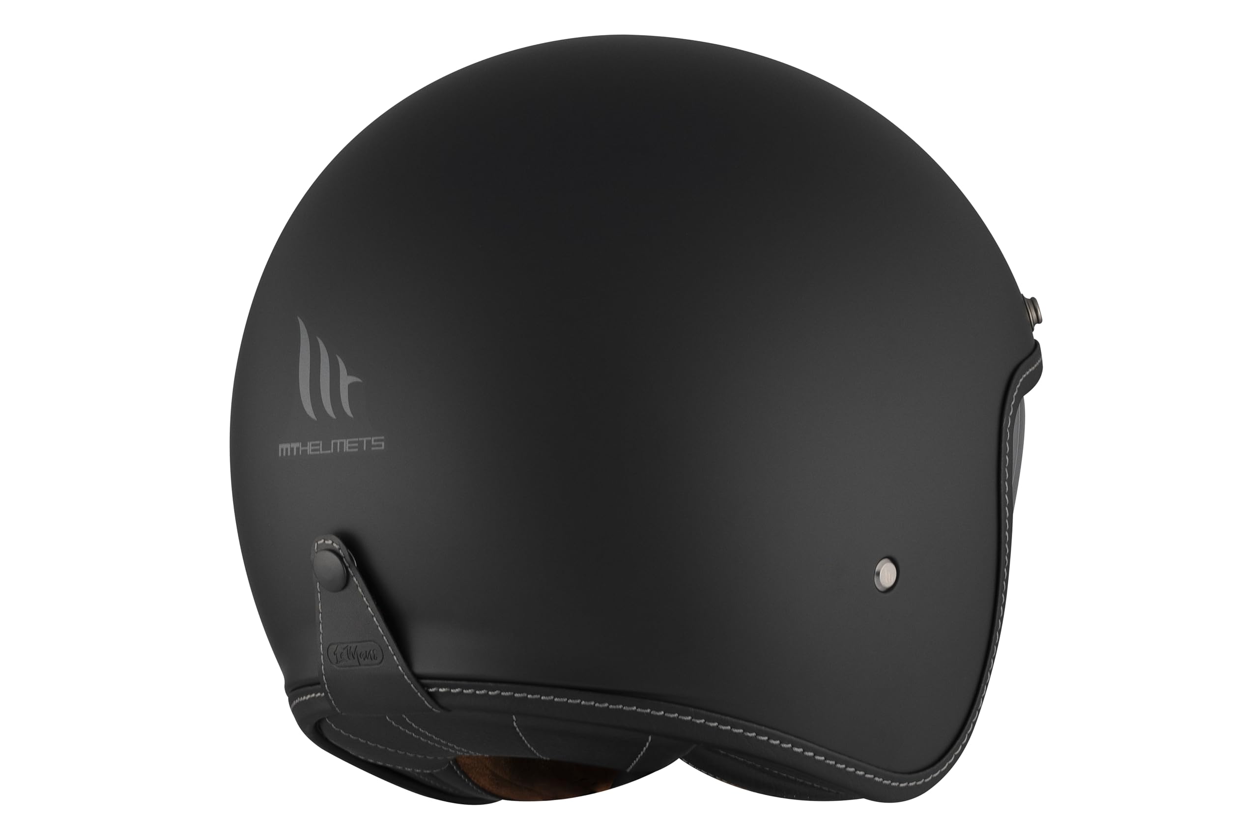 MT Helmets Le Mans 2 SV – Casco Moto Jet Vintage con Detalles en Cuero, Visor Solar Retráctil Full Vision, Interior Lavable y Calota HIRP | Homologado ECE 22.06 & DOT