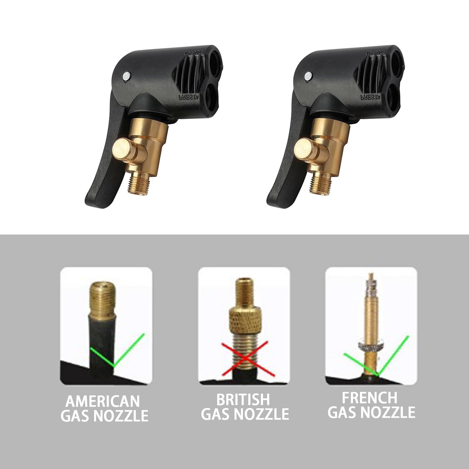 Mosiężne wtyczki dźwigniowe do wentylu samochodowego, adapter do wentylu samochodowego, adapter do wentylu francuskiego, adapter do wentylu francuskiego, do samochodu, motocykla, ciężarówki, 2 sztuki