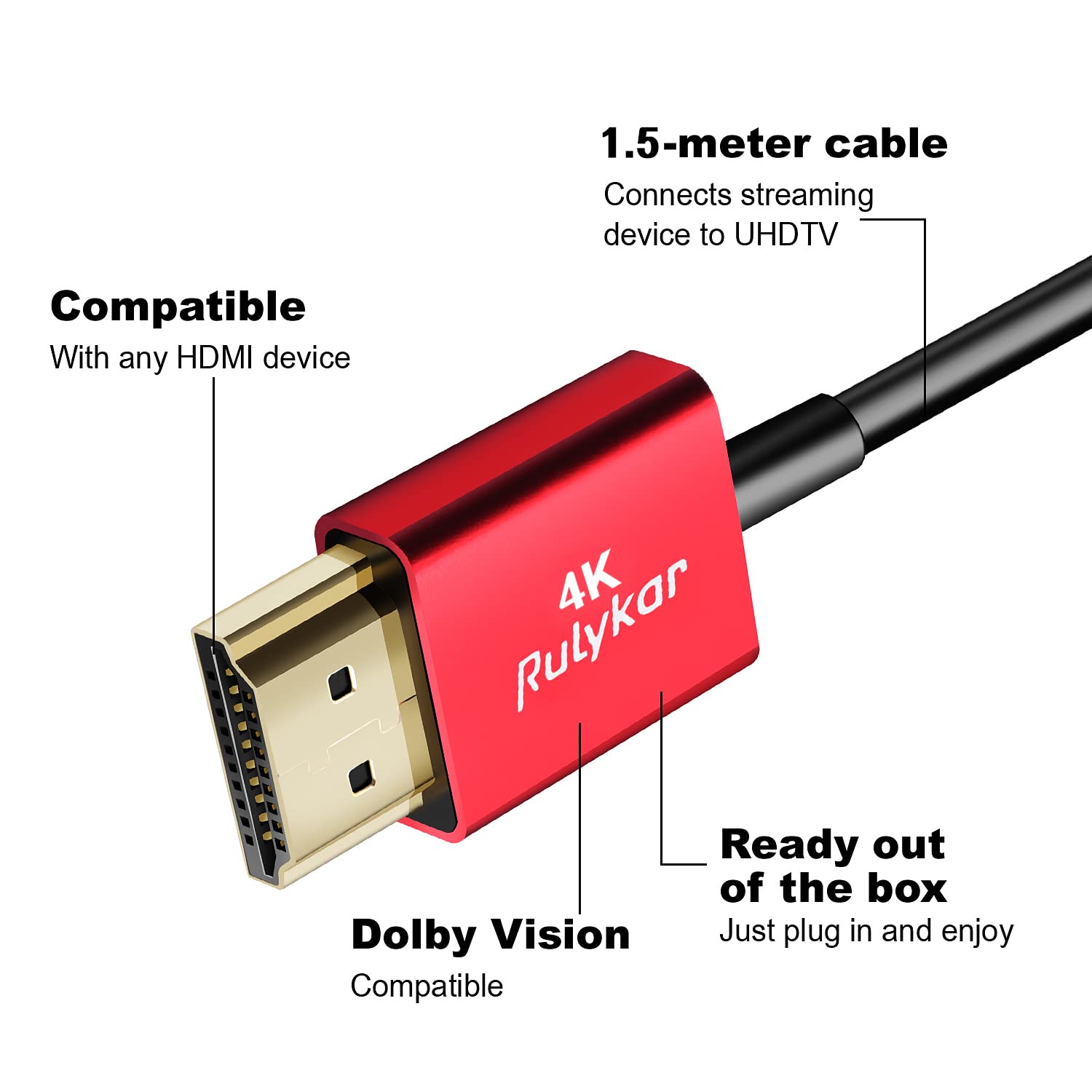 Micro HDMI 4K a HDMI 4.9 pies/1.5 m, ultra alta velocidad 48 Gbps, cable HDMI ultrafino Φ2.5 mm, 4K a 60Hz, compatible con cámara 7 6 5 A6000 A6300 B500 3 Pro y más, plata, blanco
