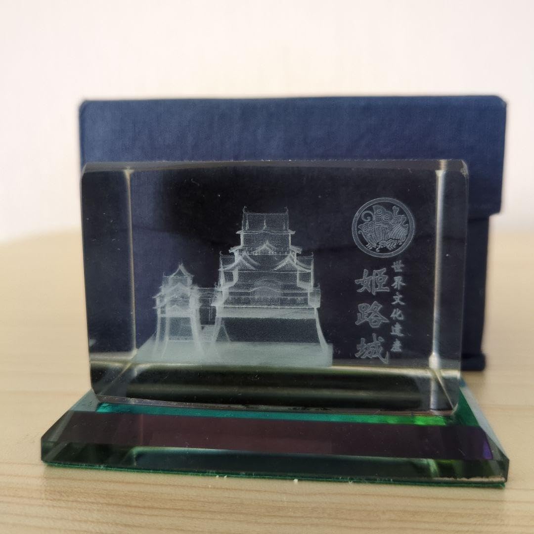 Amazon.co.jp: クリスタルガラス 彫刻置物 オブジェ富士山 姫路城 2個