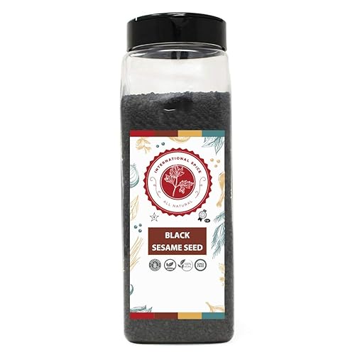 Black Sesame Seeds Botella de 16 onzas – Semillas de sésamo a granel – Especias a granel