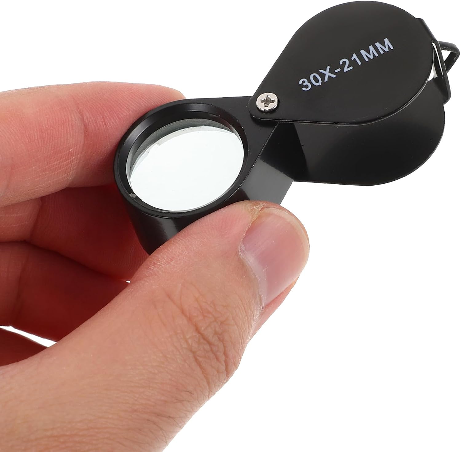 FRCOLOR 30x21mm Folding Full Metal Mini Magnifying Glass 30x Jewelry Loupe for Coin, Diamond, Antique, and Handheld Jewelry Identification