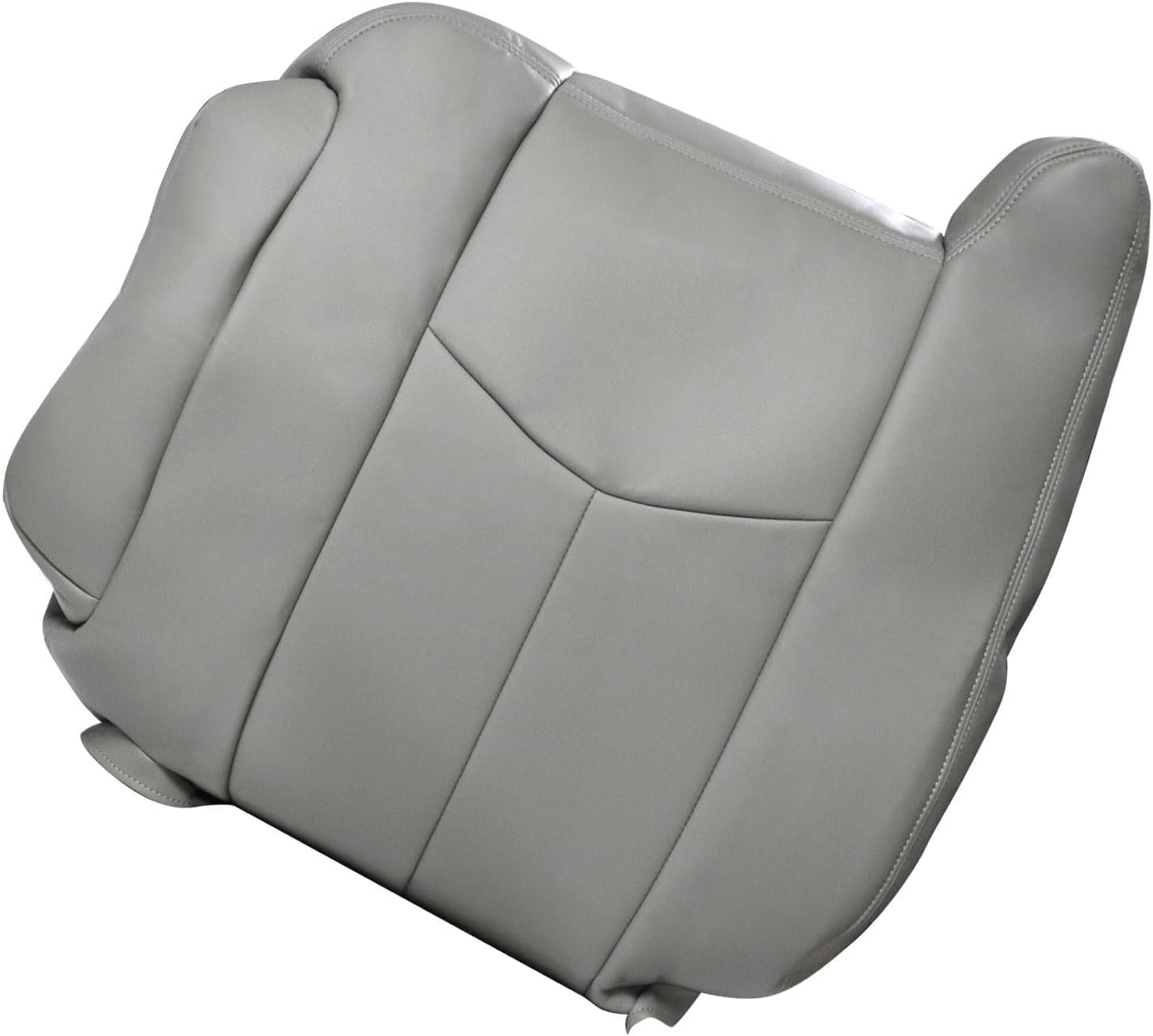 FZJDSD Pewter Gray Driver Side Top Lean Back Replacement Leather Seat Cover Compatible with Chevy Silverado Tahoe Suburban Avalanche GMC Yukon Sierra 2003 2004 2005 2006 2007
