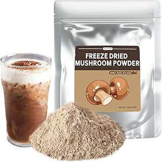 Fraunitsh Freeze Dried Mushroom Powder, 3.52oz/100g Shiitake Mushroom Powder for Cooking, Coffee, Smoothies, Soups, Sauces, and Recipes, Pure Mushroom Seasoning, No Additives