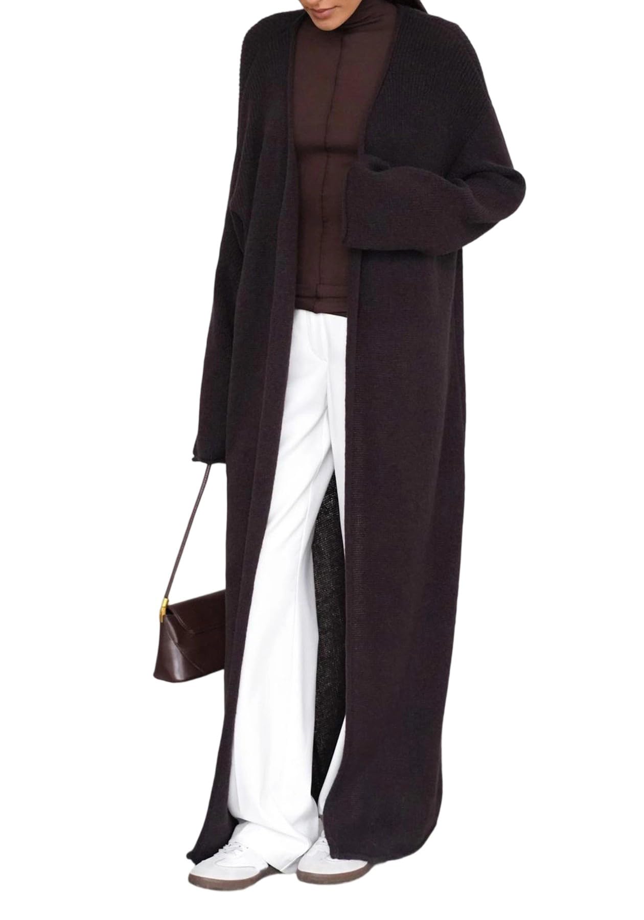 NRTHYE Women Long Cardigan Sweaters Casual Long Sleeve Open Front Fall Outwear Coat Lightweight Maxi Knit Duster Sweater