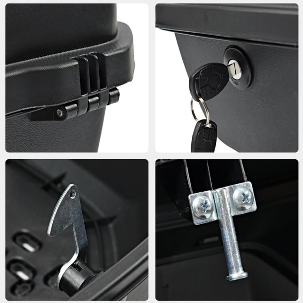 Motorradkoffer Topcase, Topcase Für Roller Mit Sicherheitsschloss, Universelle Motorrad Heckbox Für Moped/Mofa/Motorroller/Motorcycle, Einfache Installation (Farbe : Weiß, Größe : 41x40x30cm)