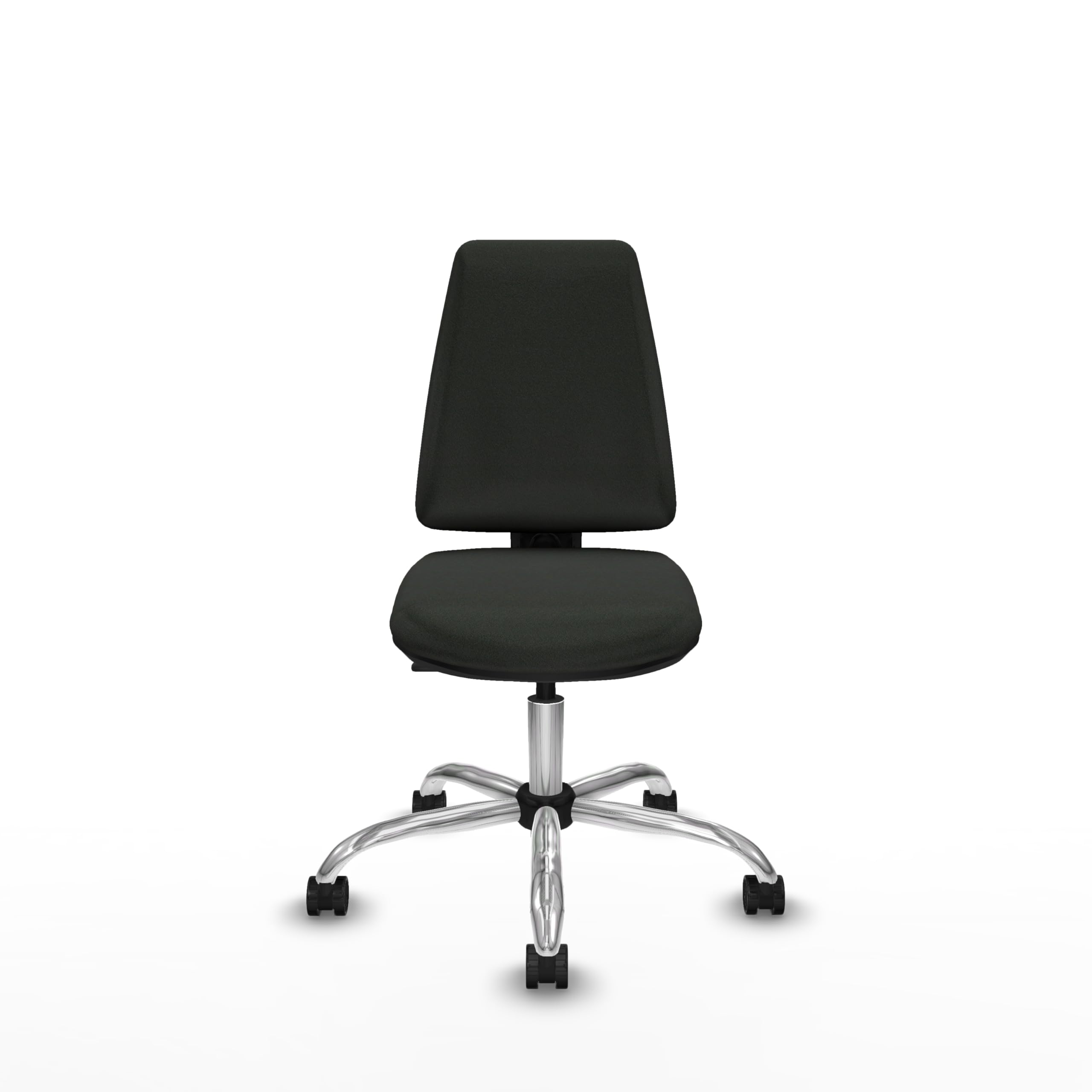 Piqueras y Crespo - Silla para Oficina Negra Elche sin Brazos. Equipado con Contacto Permanente Básico y Espuma de Corte. con Ruedas 65Mm Nailon. Negro