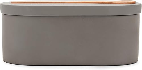 Miniatura 3 de Fox Run 11725 Bodega de sal doble de cemento con cuchara, 3 x 3.5 x 6.25 pulgadas, gris