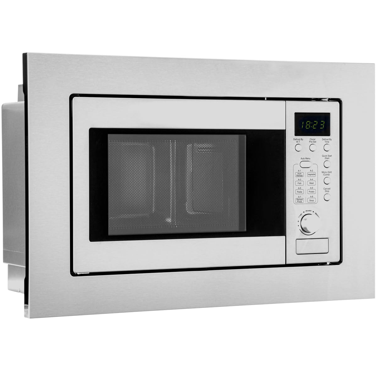 Bomann Einbaumikrowelle mit Grill | 60cm | 800W Mikrowelle | 1000W Grill | inkl. Grillrost und Drehteller | 20L Einbau Mikrowellengerät | MWG 2215 EB inox