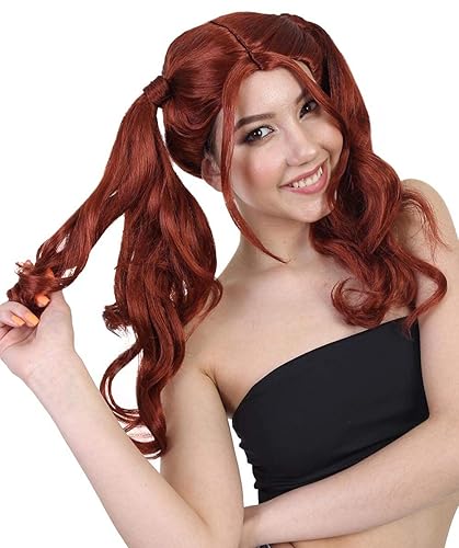 Miniatura 2 de HalloweenPartyOnline Dolly - Peluca de cola de caballo (adulto, castaño rojizo oscuro)