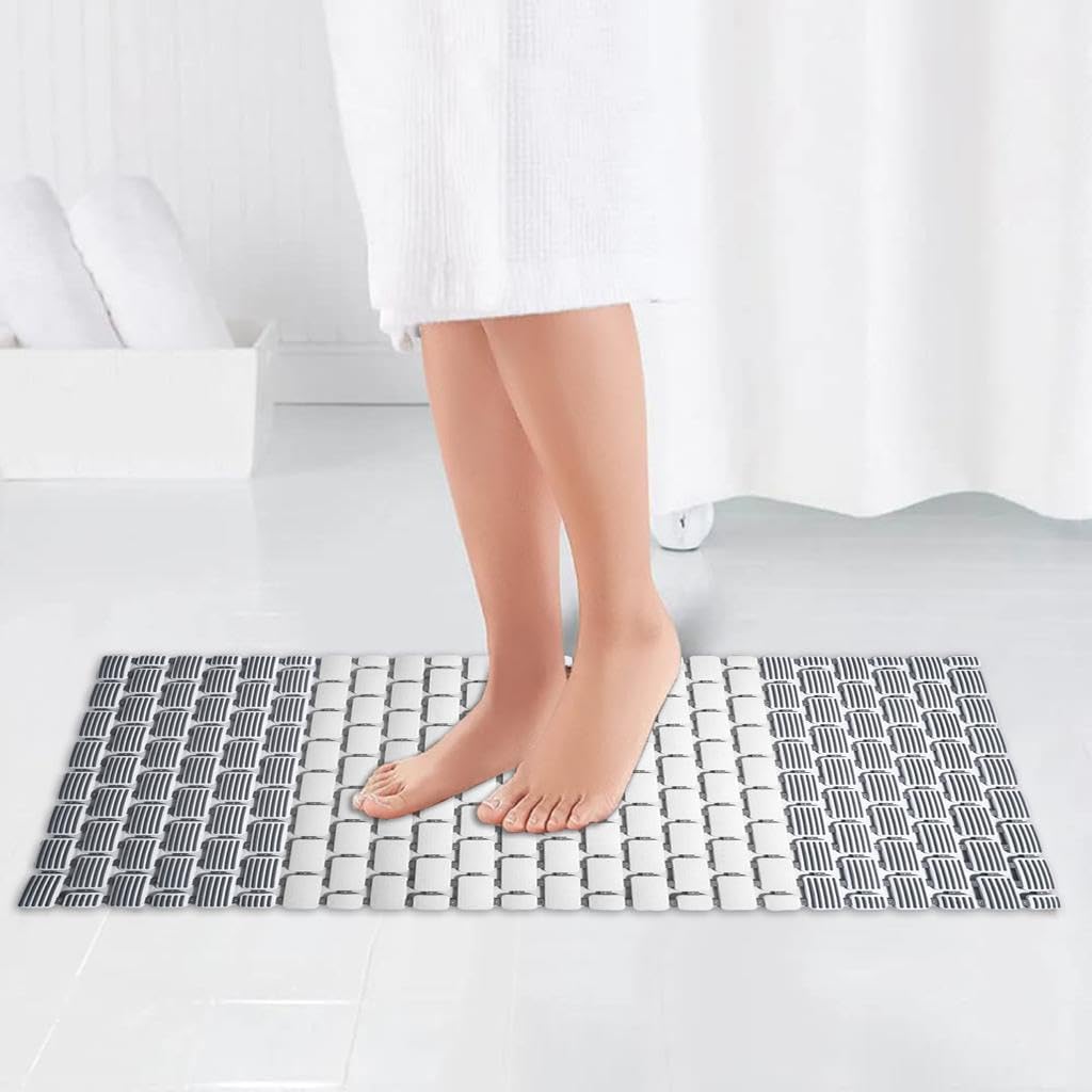 ADTALA Comfy Shower Mat with Suction Cups and Drain Holes, Non Slip, Anti Skid Plastic Bath Mat of PVC Rubber, 27x16 Inch, Best Foot mats for Walk-in Showers Mats (B0CMGS7X15) Amazon Price History, Amazon Price Tracker