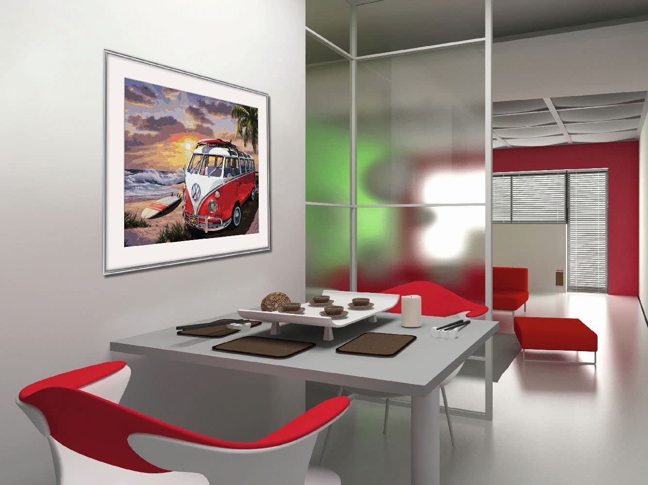 Schipper 609130861 Dipingere con i Numeri, Volkswagen T1, dipingendo Immagini per Adulti, Inclusi pennelli e Colori acrilici, 40 x 50 cm