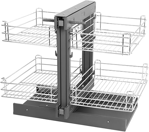 Xverycan Blind Corner Pull Out Organizer for Cabinet, Slide Out Cabinet Organizer, 2 Tiers 4 Large Capacity Baskets, Soft & Noiseless Close, Cabinet