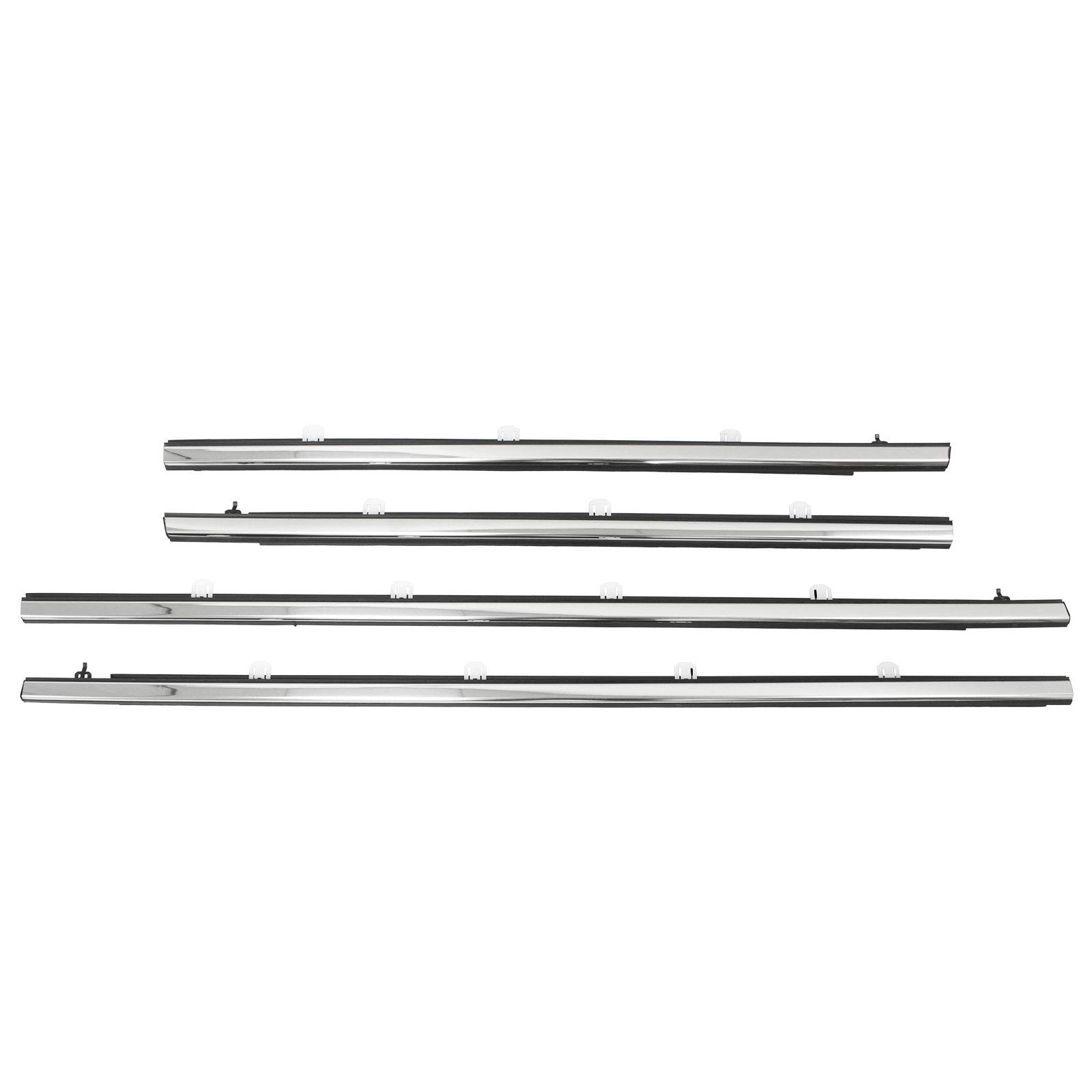 Photo 1 of NewYall Front Rear Left and Right Chrome Outer Door Window Weatherstrip Moulding Belt