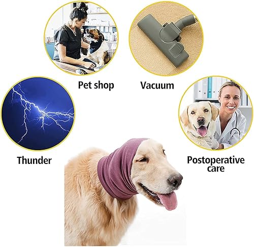 Miniatura 2 de Fundas silenciosas para orejas para perros, 3 piezas, cubiertas para orejas de perro para ruido, aseo y secado de fuerza, herramienta milagrosa para