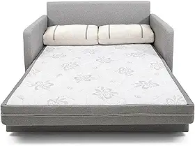 Sofá-cama Herval Aurora, com Colchão de Casal, 2 Lugares, Linho Chumbo