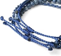 Vista 225 de Handmade Natural Stone Beaded Healing Bracelet Gift for Men Adjustable Rope String Bracelet