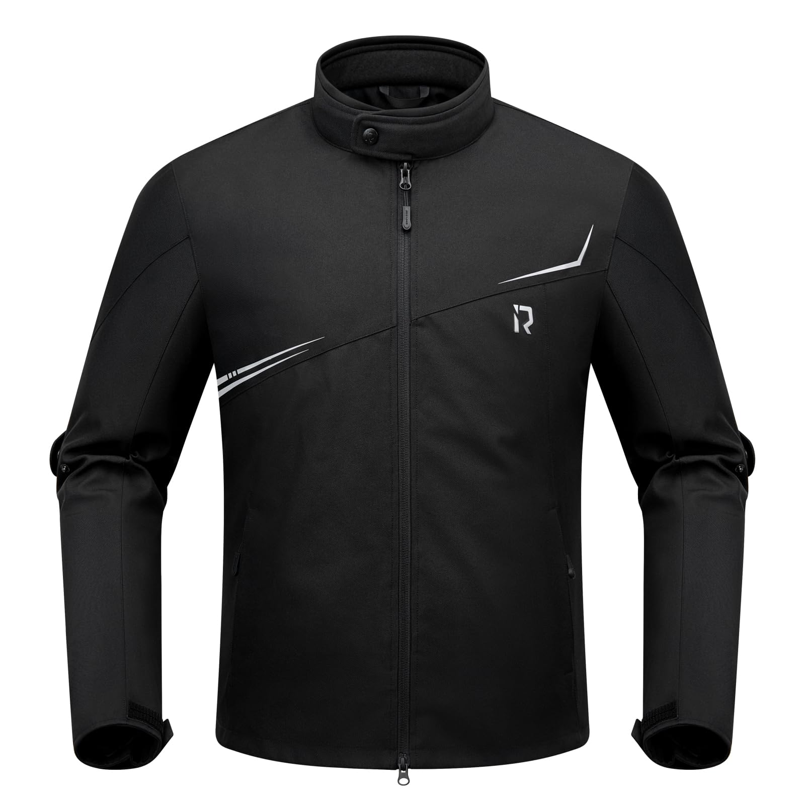 RIDEIRON Motorradjacke Herren mit CE-protektoren,Motorrad jacke Winter Herausnehmbarem Futter zum Schutz vor Kälte und Wind für alle Jahreszeiten,Schwarz