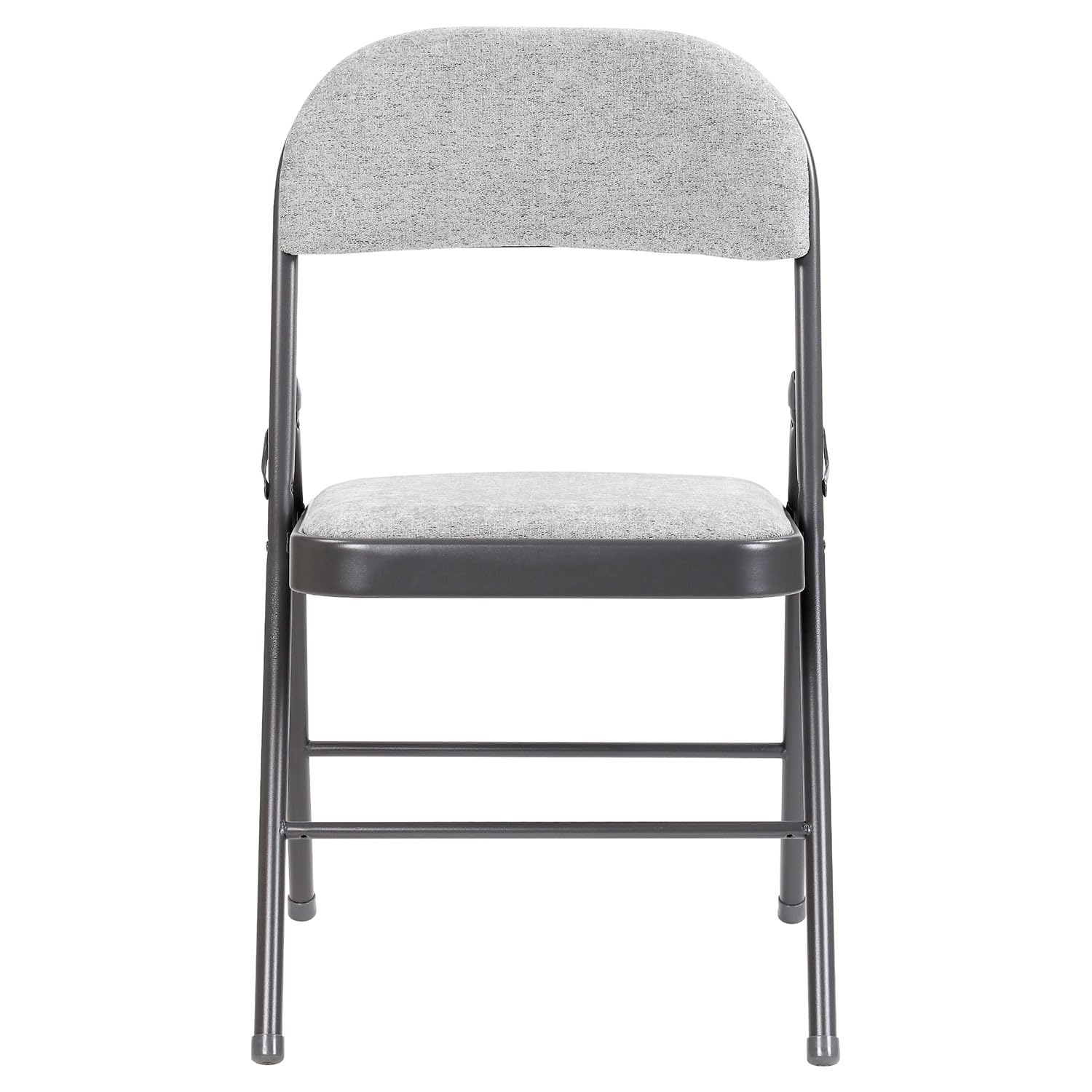 Taylor & Brown Deluxe Grey Fabric Padded Folding Chair with Heavy Duty Metal Frame Folding Back Rest Chair for Home Garden Office Computer Desk - Size 46cm x 46cm x 79cm - Image 5