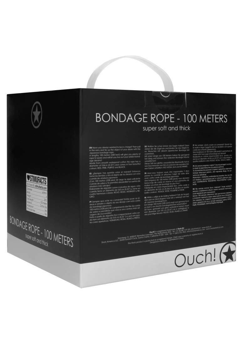 Shots Ouch! - Bondage Rope 100 Meters - Black